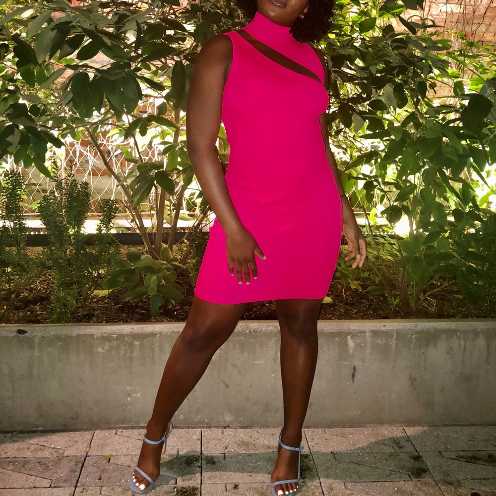 Pretty in Pink Ribbed Dress